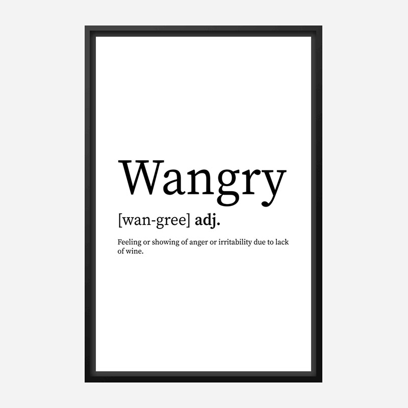 Wangry Definition Typography Wall Art