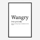 Wangry Definition Typography Wall Art