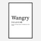 Wangry Definition Typography Wall Art