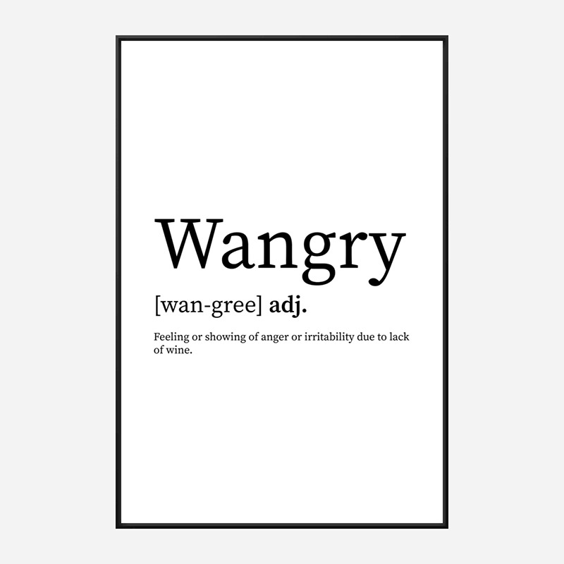 Wangry Definition Typography Wall Art