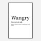 Wangry Definition Typography Wall Art
