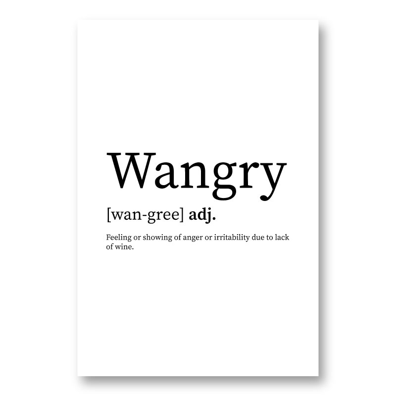Wangry Definition Typography Wall Art