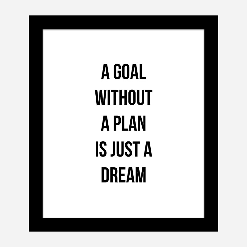 A Goal With Out A Plan Typography Art Print