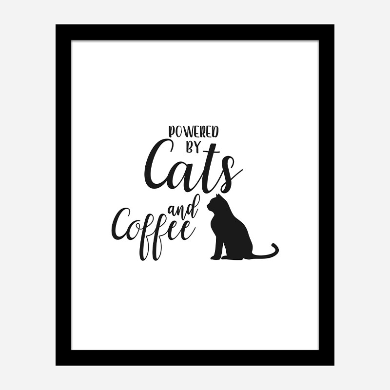Powered By Cats and Coffee Art Print