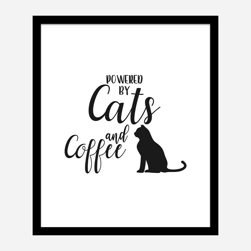 Powered By Cats and Coffee Art Print