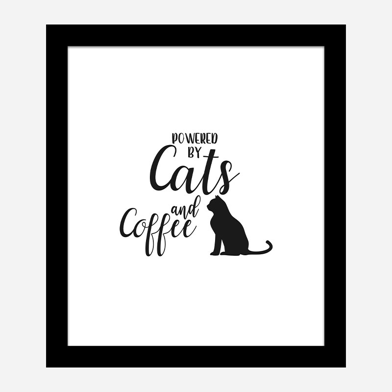 Powered By Cats and Coffee Art Print