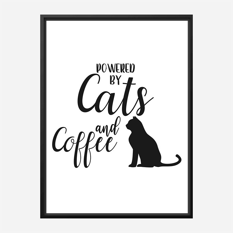 Powered By Cats and Coffee Art Print