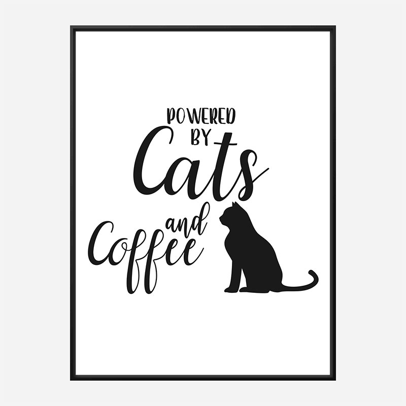Powered By Cats and Coffee Art Print