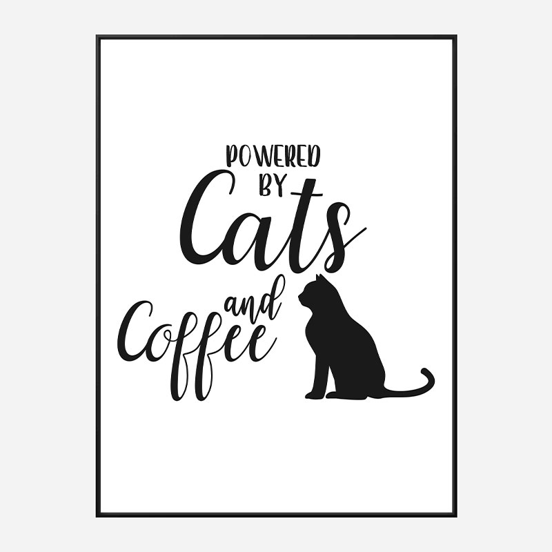 Powered By Cats and Coffee Art Print