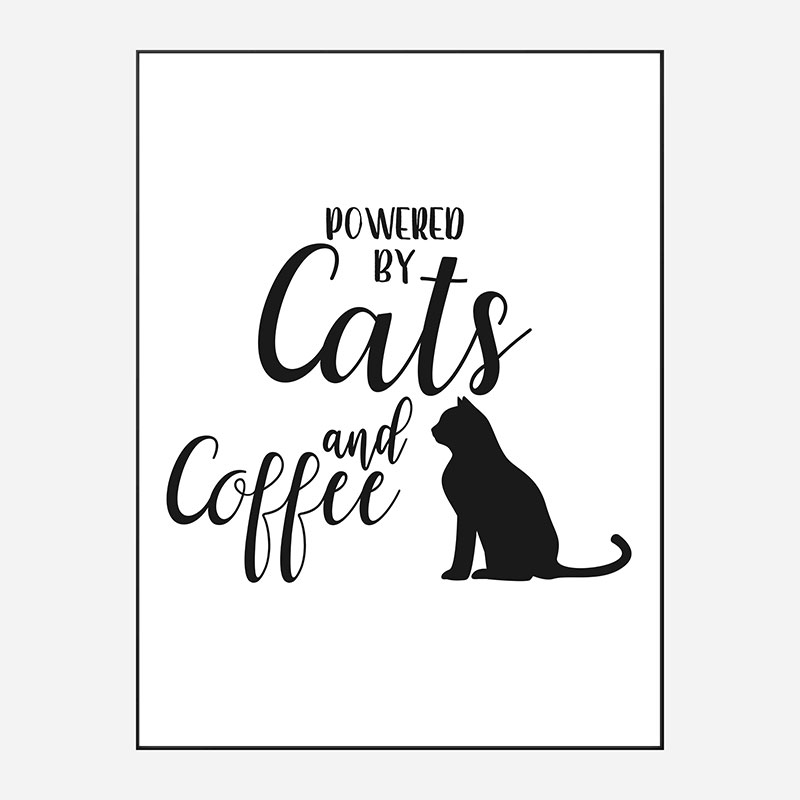 Powered By Cats and Coffee Art Print