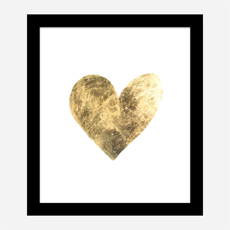 Golden Heart Typography Art Print