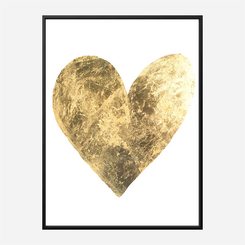 Golden Heart Typography Art Print Golden Heart Typography Art Print