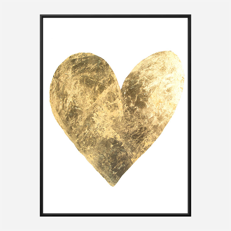 Golden Heart Typography Art Print Golden Heart Typography Art Print