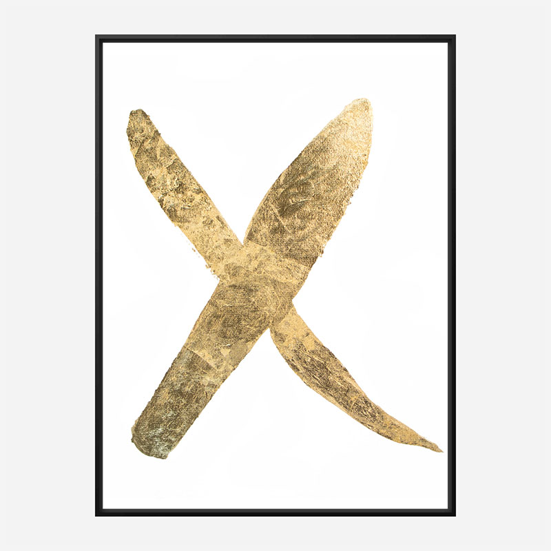 Golden X Typography Art Print Golden X Typography Art Print
