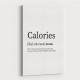 Calories Definition Typography Wall Art