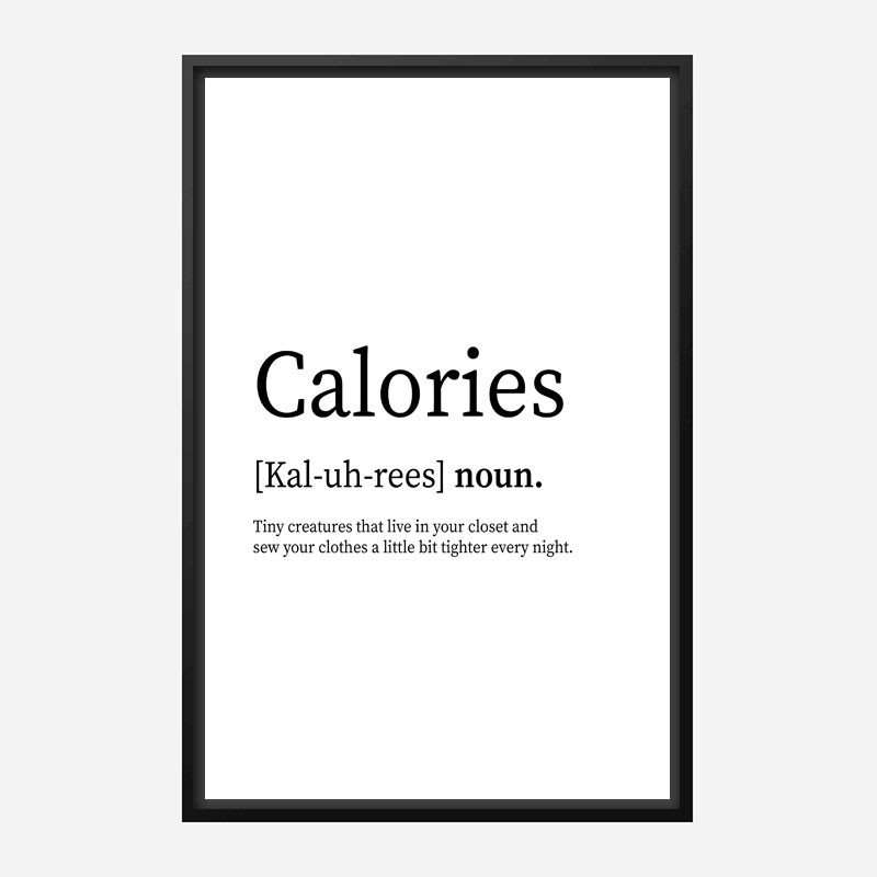 Calories Definition Typography Wall Art