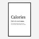 Calories Definition Typography Wall Art