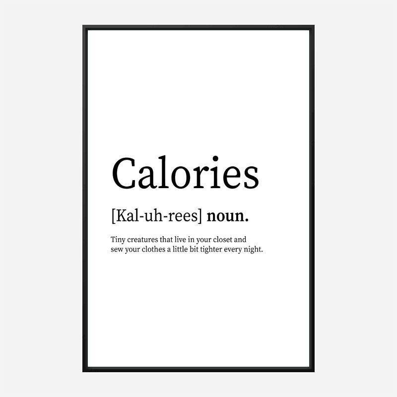 Calories Definition Typography Wall Art