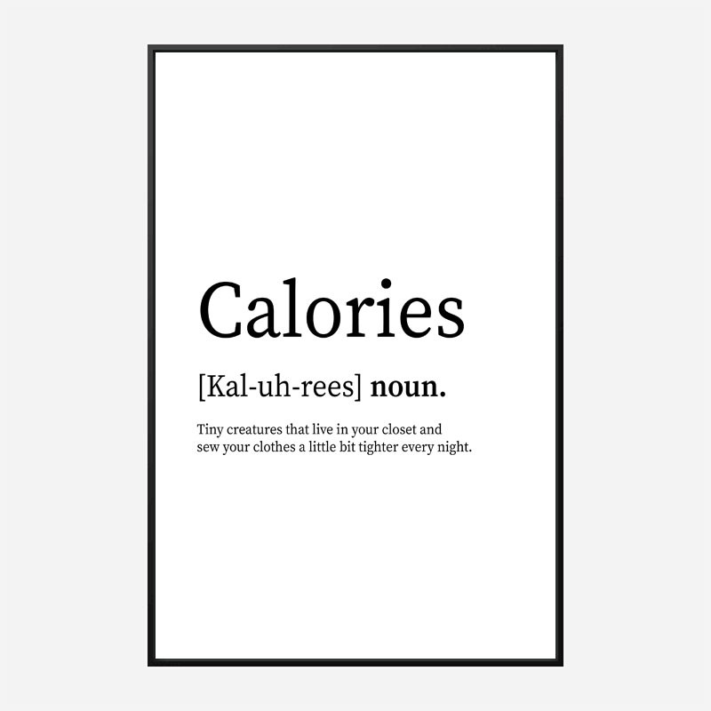 Calories Definition Typography Wall Art