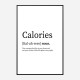 Calories Definition Typography Wall Art