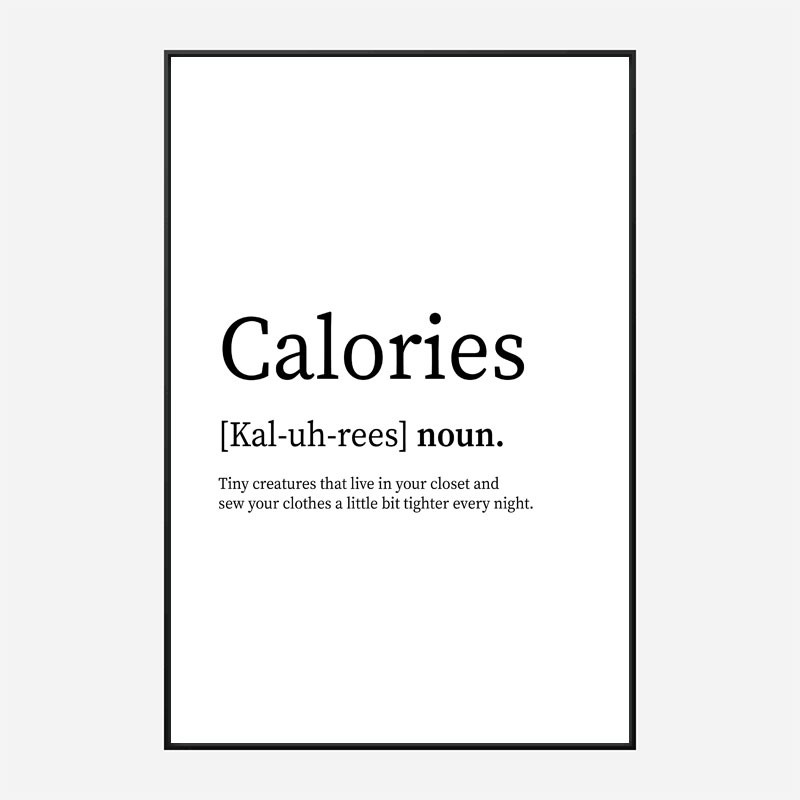 Calories Definition Typography Wall Art