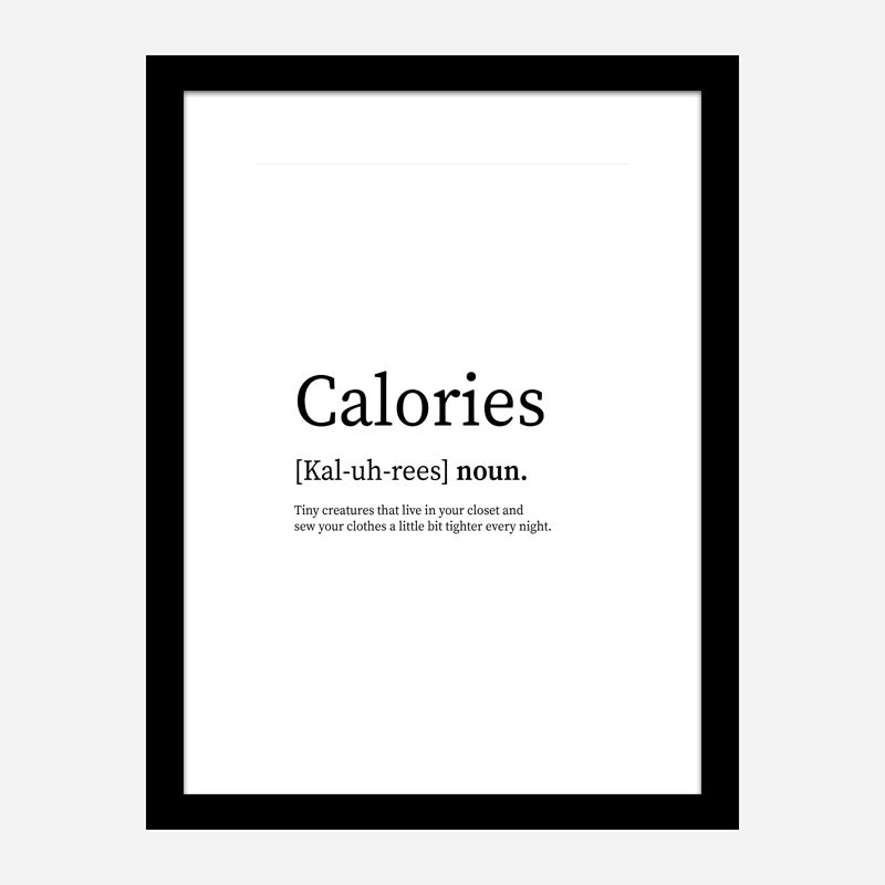 Calories Definition Typography Wall Art