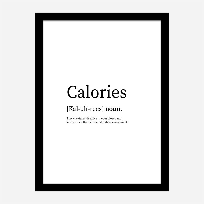 Calories Definition Typography Wall Art