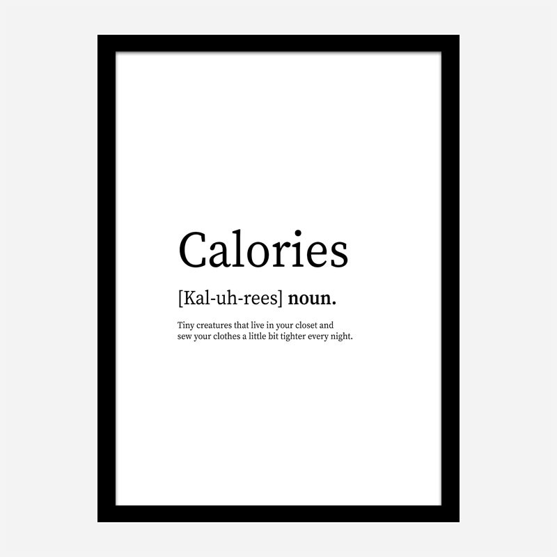 Calories Definition Typography Wall Art