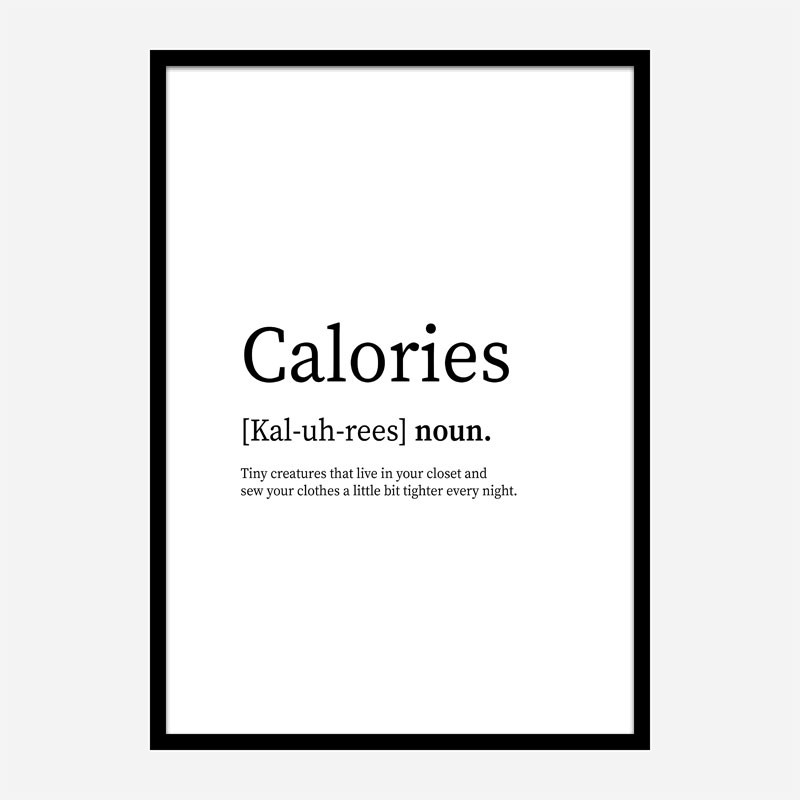 Calories Definition Typography Wall Art