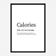 Calories Definition Typography Wall Art