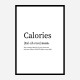 Calories Definition Typography Wall Art