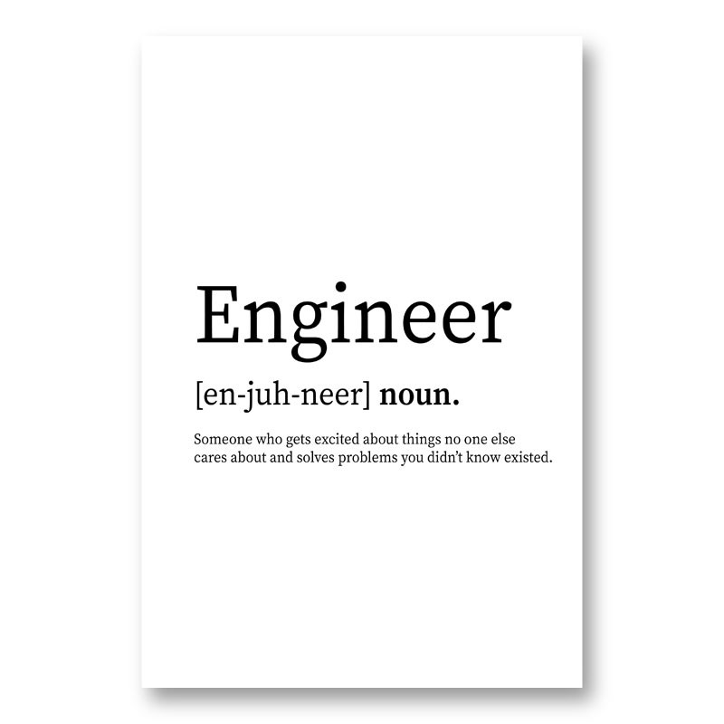 Engineer Definition Typography Wall Art