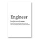 Engineer Definition Typography Wall Art