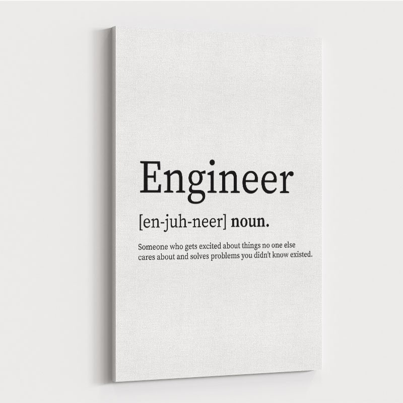 Engineer Definition Typography Wall Art