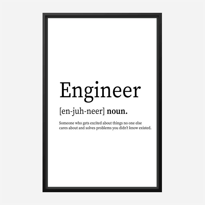 Engineer Definition Typography Wall Art