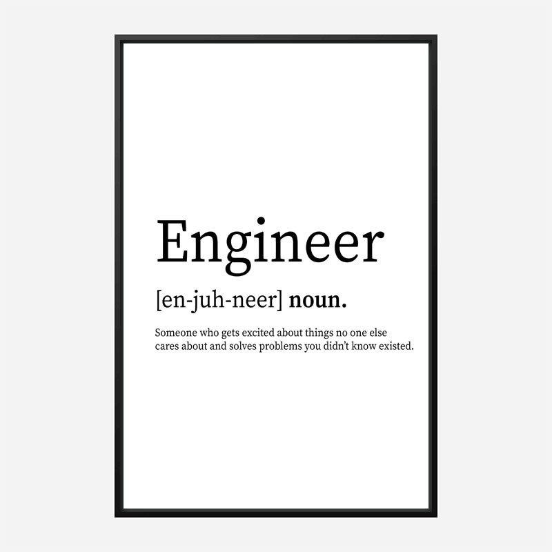 Engineer Definition Typography Wall Art