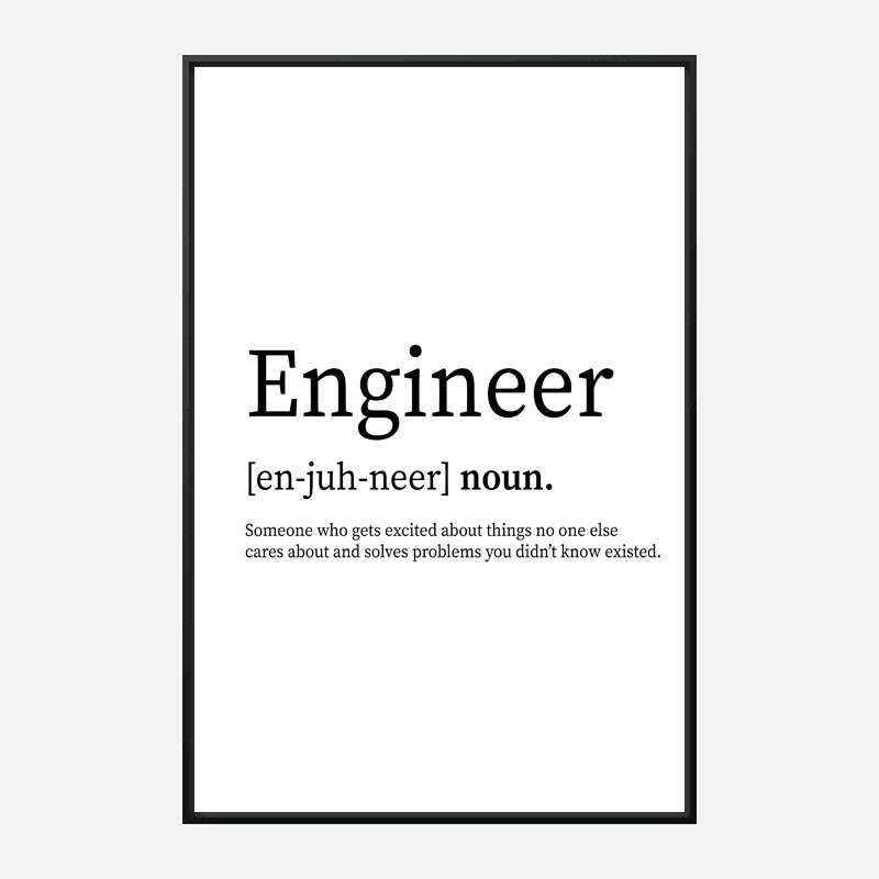 Engineer Definition Typography Wall Art