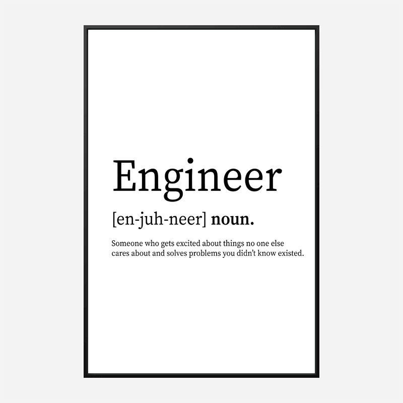 Engineer Definition Typography Wall Art