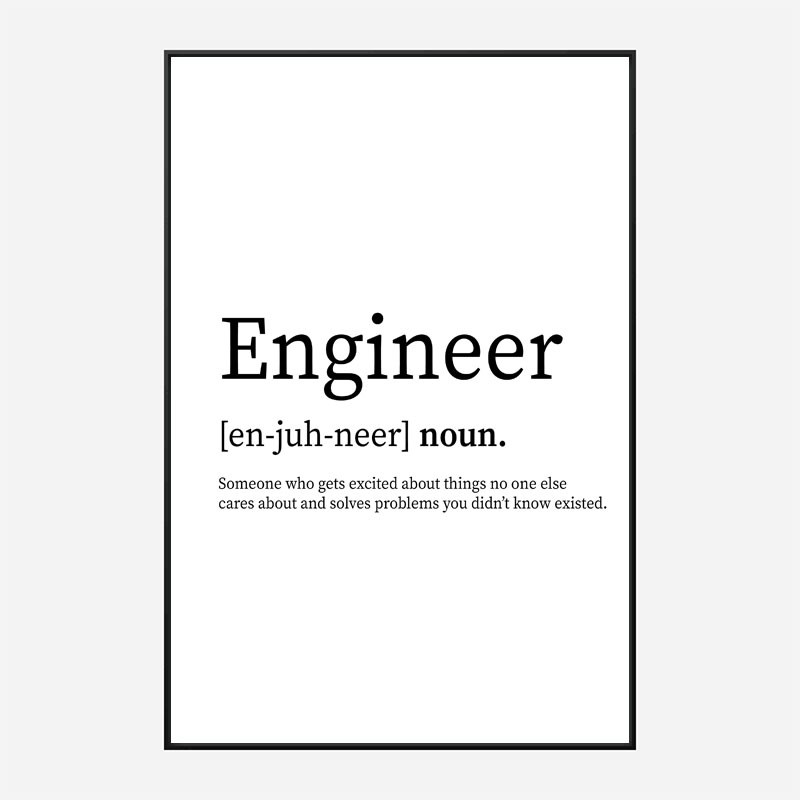 Engineer Definition Typography Wall Art