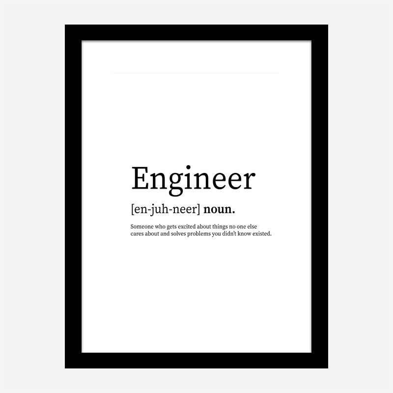 Engineer Definition Typography Wall Art