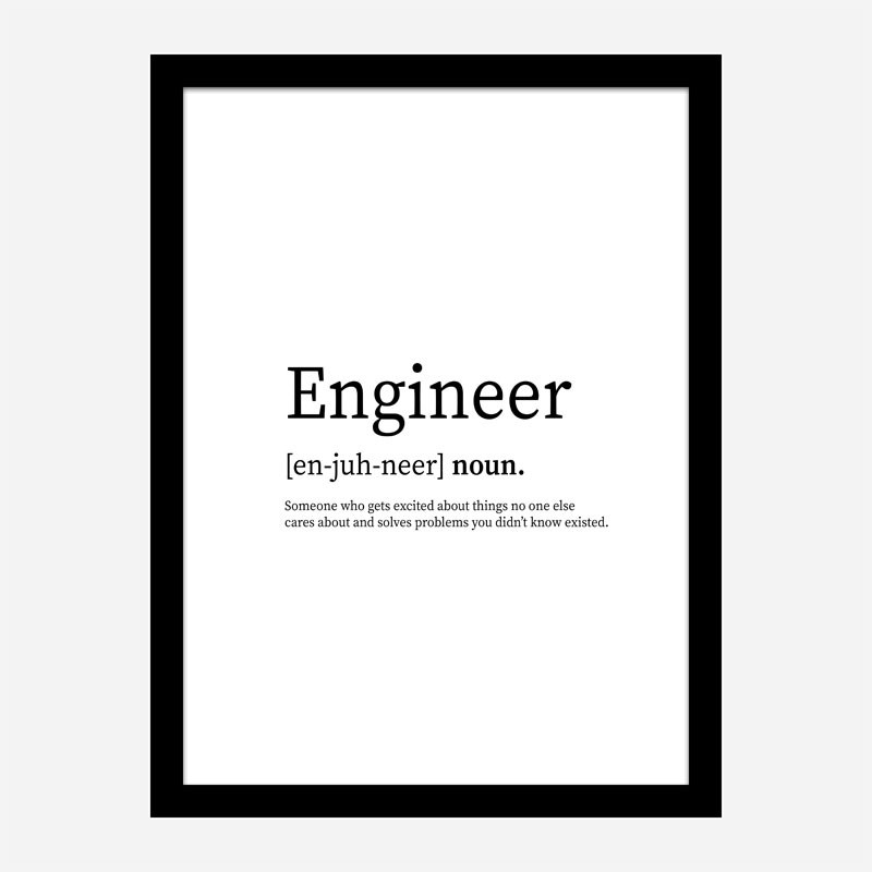 Engineer Definition Typography Wall Art