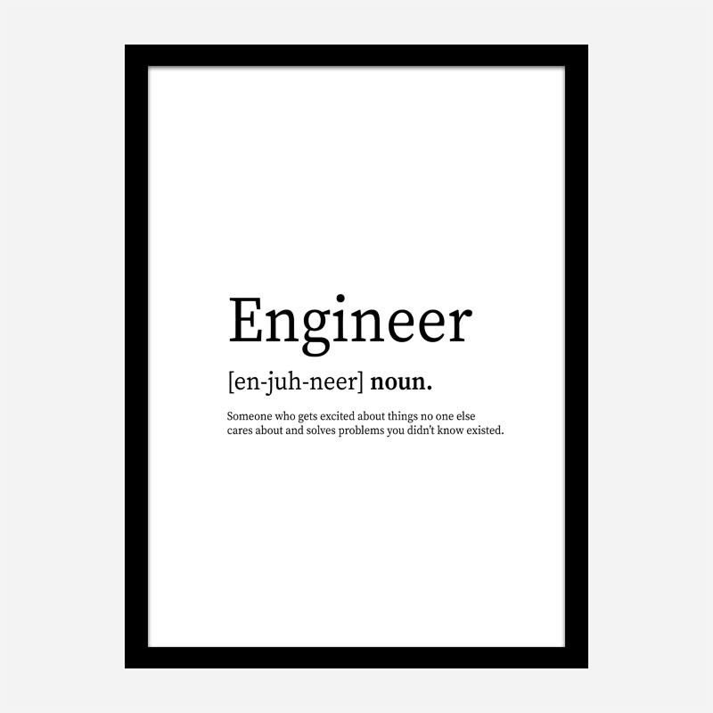 Engineer Definition Typography Wall Art