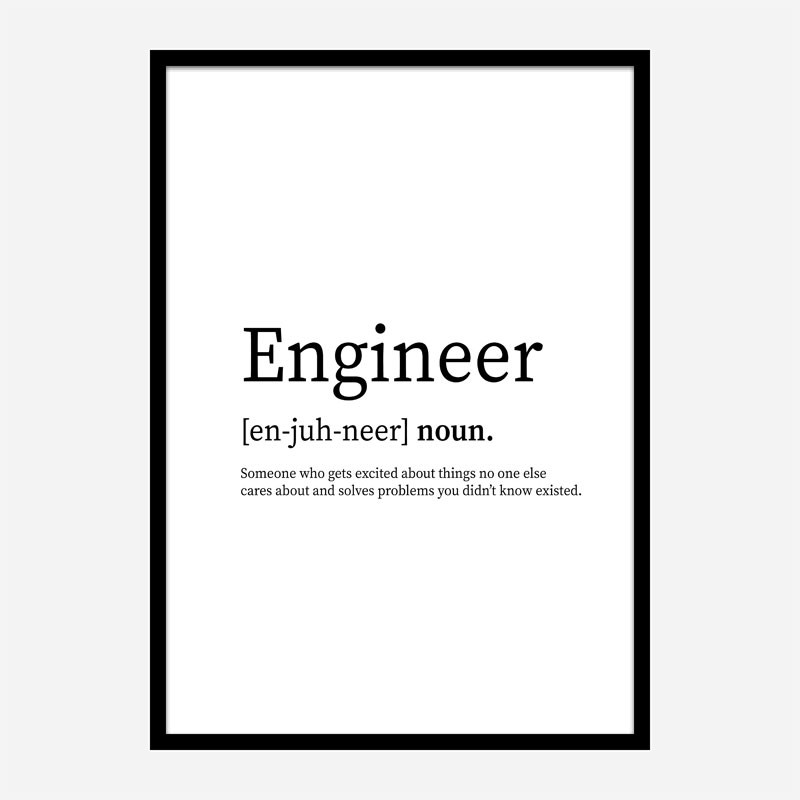 Engineer Definition Typography Wall Art