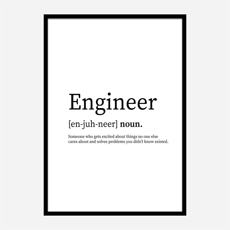 Engineer Definition Typography Wall Art