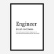 Engineer Definition Typography Wall Art