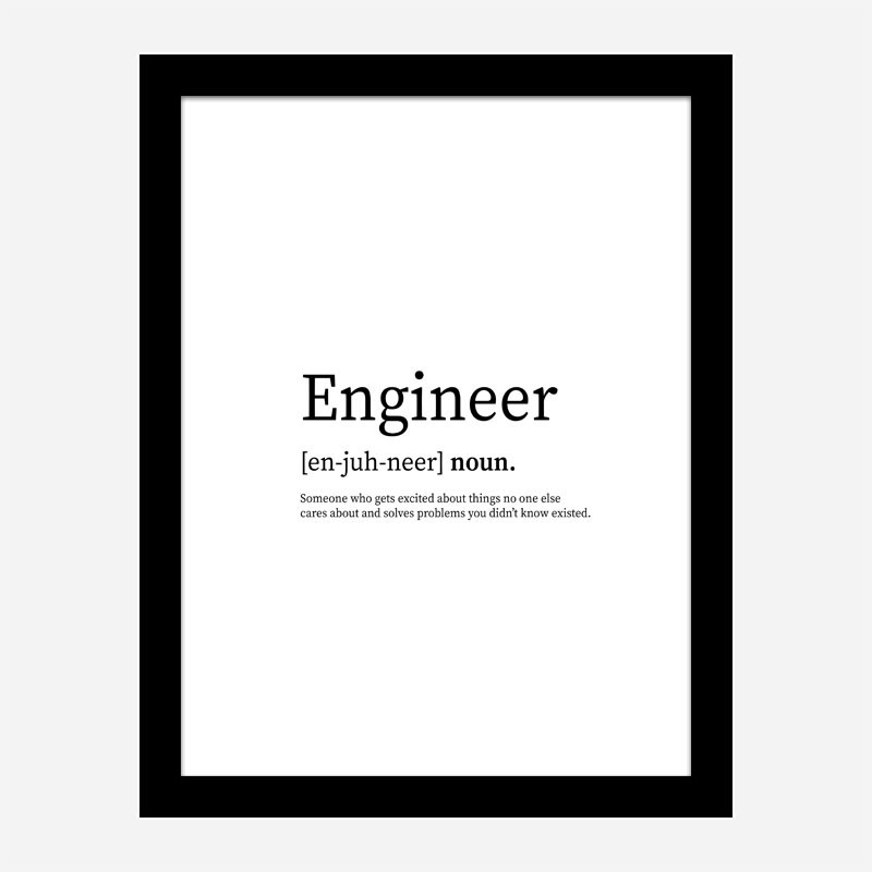 Engineer Definition Typography Wall Art