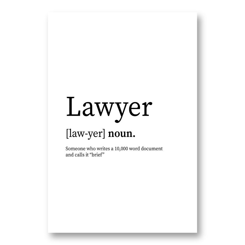 Lawyer Definition Typography Wall Art