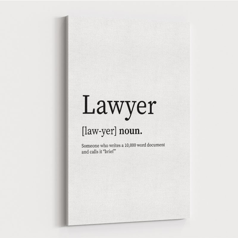 Lawyer Definition Typography Wall Art