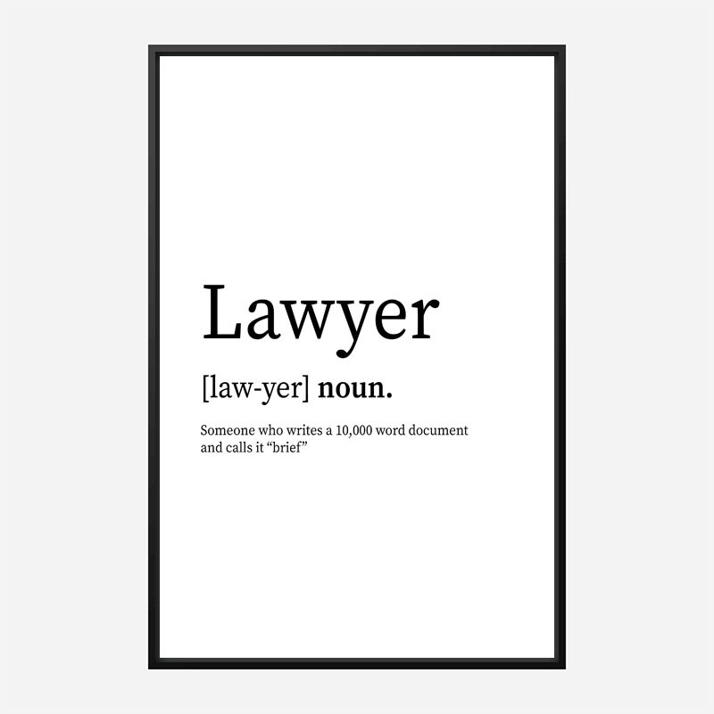 Lawyer Definition Typography Wall Art