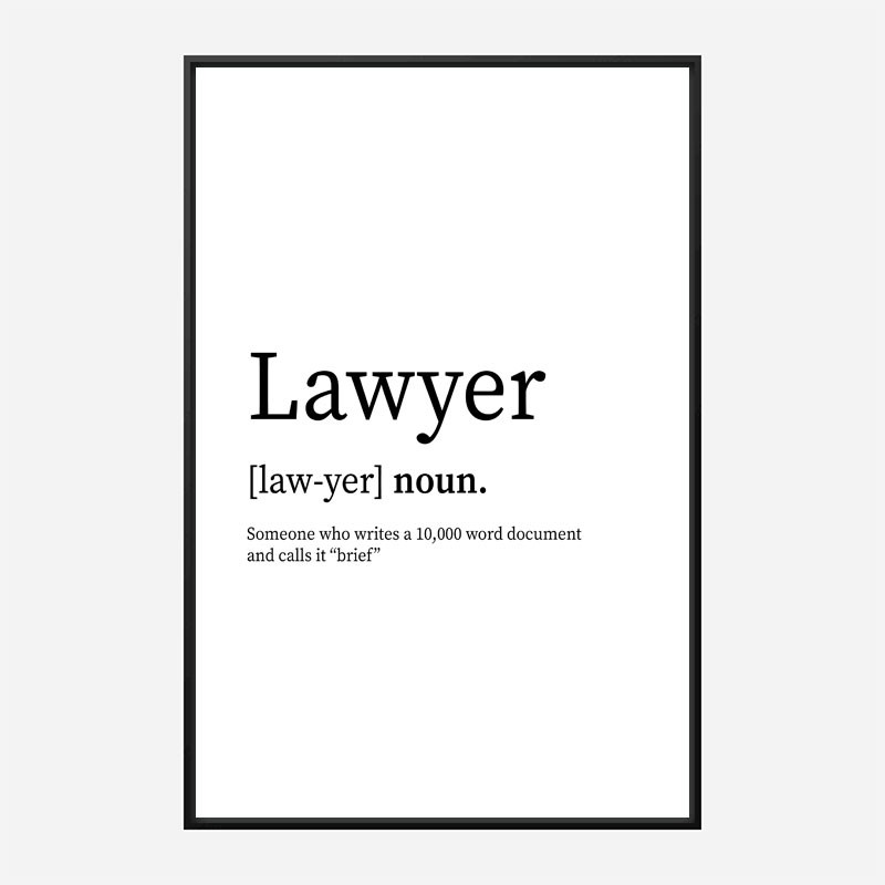 Lawyer Definition Typography Wall Art